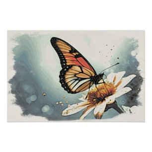 *~* Spft Colors Monarch Butterfly Blume AP52 Poster