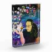 Sphärische Farbillustration Acrylblock Fotoblock (Links)