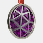 Sphere Amethyst Gemstone Lila Ornament Aus Metall (Rechts)