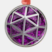 Sphere Amethyst Gemstone Lila Ornament Aus Metall (Vorne)