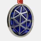 Sphere Blue Sapphire Gemstone Ornament Aus Metall (Rechts)