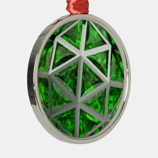 Sphere Emerald Gemstone Ornament Aus Metall (Rechts)