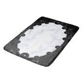 Sphere Grafik mit weißem und schwarzem Marmor Badematte (Schrägansicht)