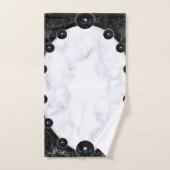 Sphere Graphics aus weißem und schwarzem Marmor Badhandtuch Set (Handtuch)