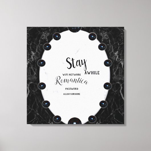 Sphere Graphics aus weißem und schwarzem Marmor Leinwanddruck (Vorderseite)