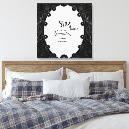 Sphere Graphics aus weißem und schwarzem Marmor Leinwanddruck (Insitu (Schlafzimmer))