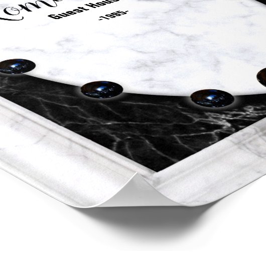 Sphere Graphics aus weißem und schwarzem Marmor Poster (Ecke)