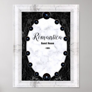 Sphere Graphics aus weißem und schwarzem Marmor Poster