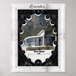 Sphere Graphics aus weißem und schwarzem Marmor Poster