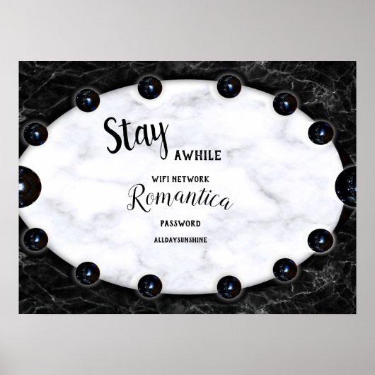 Sphere Graphics aus weißem und schwarzem Marmor Poster (Vorne)