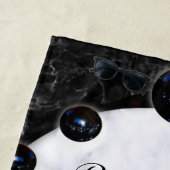 Sphere Graphics aus weißem und schwarzem Marmor Strandtuch (Beispiel)