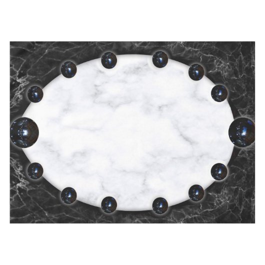 Sphere Graphics aus weißem und schwarzem Marmor Tischdecke (Vorderseite (Horizontal))