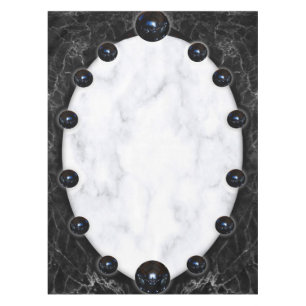 Sphere Graphics aus weißem und schwarzem Marmor Tischdecke