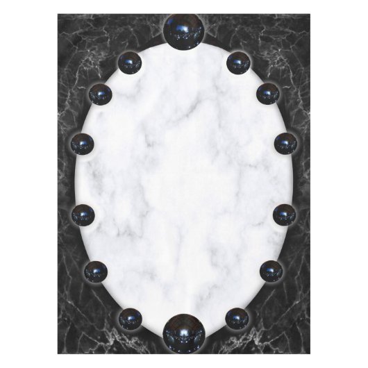 Sphere Graphics aus weißem und schwarzem Marmor Tischdecke (Vorderseite)