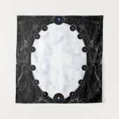 Sphere Graphics aus weißem und schwarzem Marmor Wandteppich (Vorderseite)