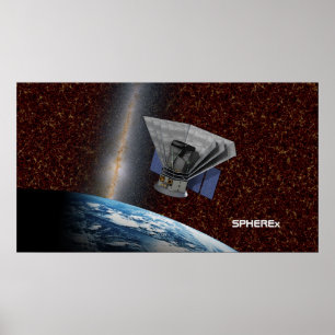 SPHEREx Galaxy Hunter Spacecraft Poster