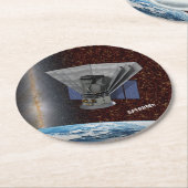SPHEREx Galaxy Hunter Spacecraft Runder Pappuntersetzer (Angewinkelt)