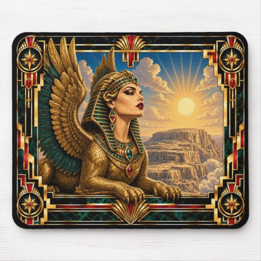 Sphinx, Art Deco Mythisch Mousepad (Vorne)