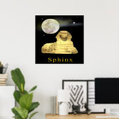 Sphinx auf Nachtplakat Poster (Heimbüro)