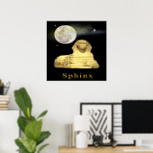 Sphinx auf Nachtplakat Poster (Heimbüro)