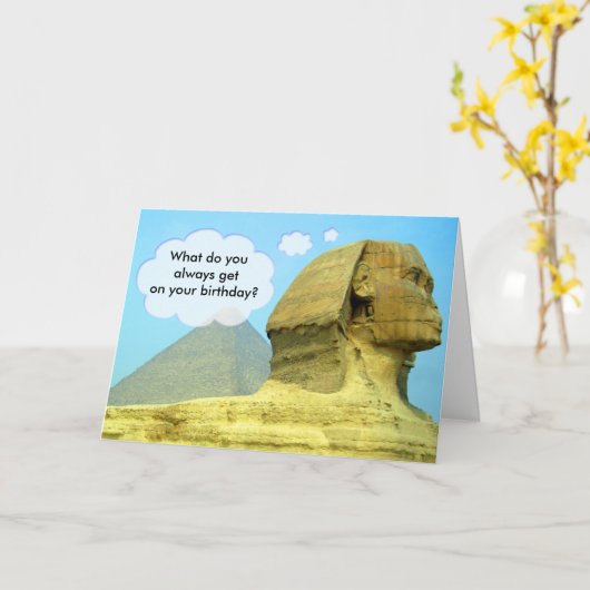 Sphinx Birthday Card Karte (Gelbe Blume)