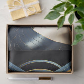 Sphinx Cat Black Gold Blue Deco Seidenpapier (Geschenk)