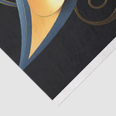 Sphinx Cat Black Gold Blue Deco Seidenpapier (Ausschnitt)