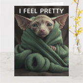 SPHINX CAT FUNNY BIRTHDAY GREETING CARD KARTE (Gelbe Blume)
