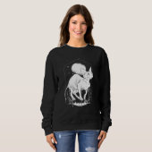 Sphinx Cat Moon Gothic Ästhetik Core Tattoos Nigh Sweatshirt (Vorne ganz)