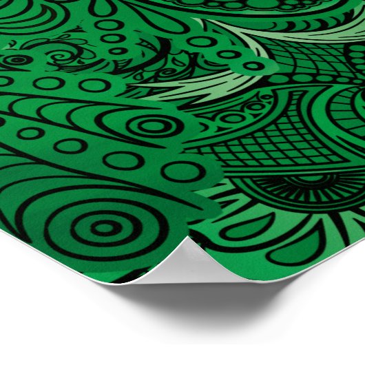 Sphinx Cat Tattoo concept Art with a Mandala Back. Poster (Ecke)