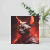 Sphinx Cat Warrior From Another Galaxy Einladung (Stehend Vorderseite)