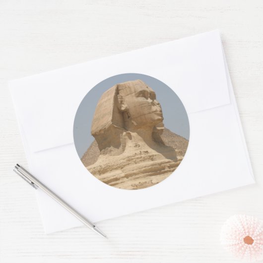 Sphinx giza runder aufkleber (Umschlag)