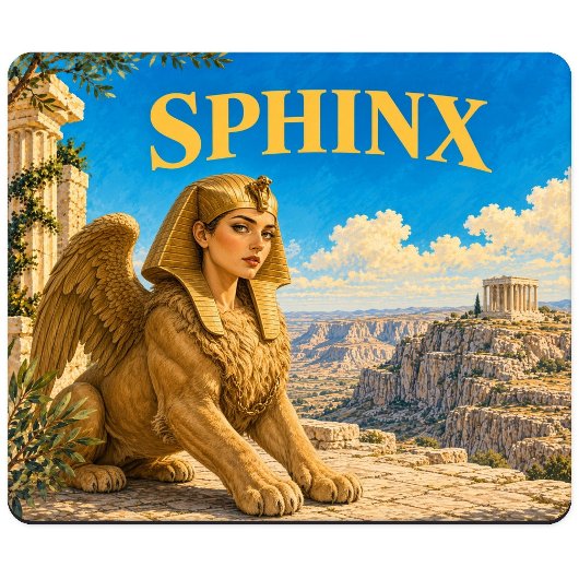 Sphinx, Gothic Fantasy Monster Mousepad