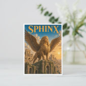 Sphinx, Gothic Fantasy Monster Postkarte (Stehend Vorderseite)