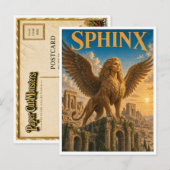 Sphinx, Gothic Fantasy Monster Postkarte (Vorne/Hinten)
