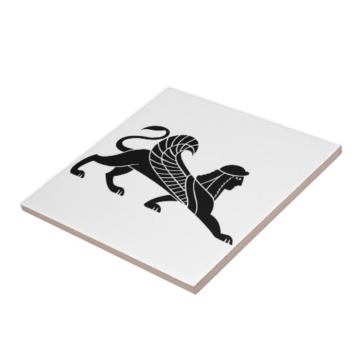 Sphinx, griechisches Reliefdesign Fliese (Seite)