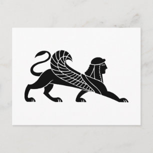 Sphinx, griechisches Reliefdesign Postkarte