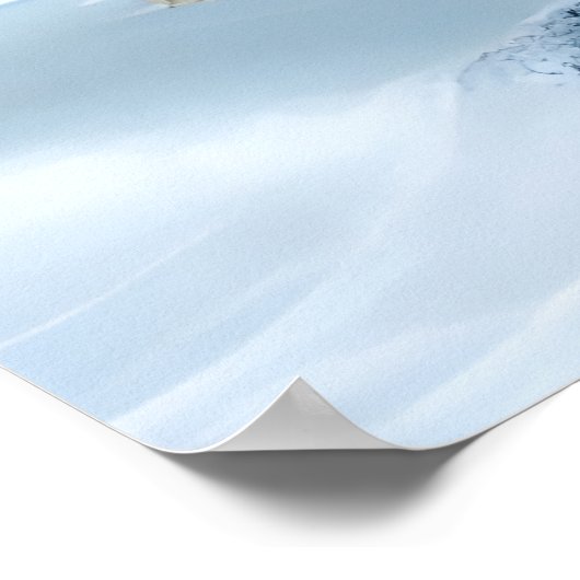 Sphinx im Schnee | AI Art Poster (Ecke)