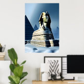 Sphinx im Schnee | AI Art Poster (Heimbüro)