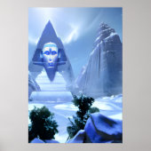 Sphinx im Winterschnee | AI Art Poster (Vorne)