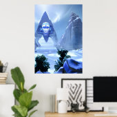 Sphinx im Winterschnee | AI Art Poster (Heimbüro)
