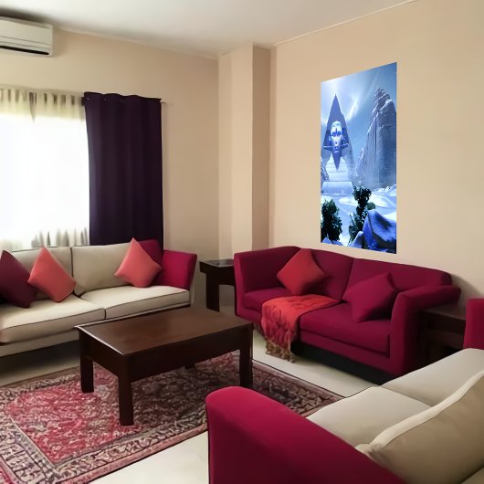 Sphinx im Winterschnee | AI Art Poster