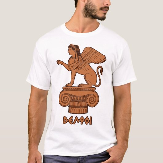 Sphinx in Delphi - Altgriechisch Rotfigurig T-Shirt (Vorderseite)