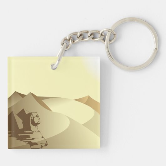 Sphinx in der Wüste Schlüsselanhänger (Rückseite)