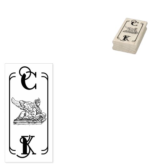 Sphinx Jugendstil ex libris Gummistempel (Stempel)