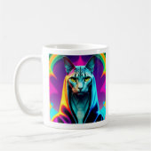 Sphinx Katze, Street Art, farbenfroh Kaffeetasse (Links)