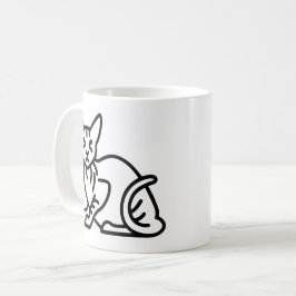 Sphinx-Katzenkizze Kaffeetasse