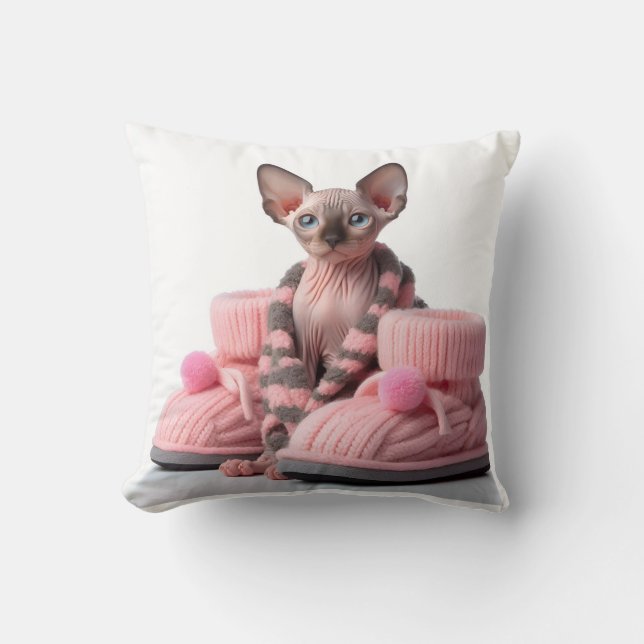 Sphinx Kitten With Socks Kissen (Vorderseite)