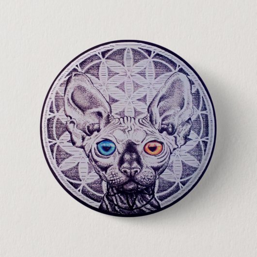 Sphinx-Mandala Button (Vorderseite)