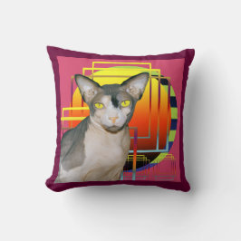 Sphinx-Miezekatze-Katzen-Rosa des Kissen-| Sphynx Kissen